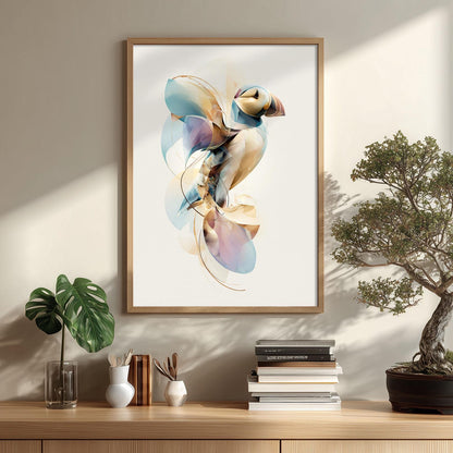 Puffin Wall Art, Abstract Seabird Print, Modern Coastal Wildlife Poster