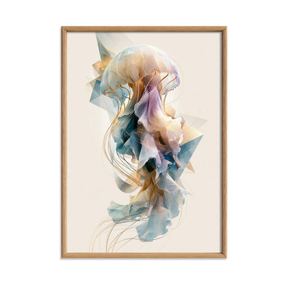 Jellyfish Wall Art, Abstract Ocean Print, Modern Coastal Bathroom Decor
