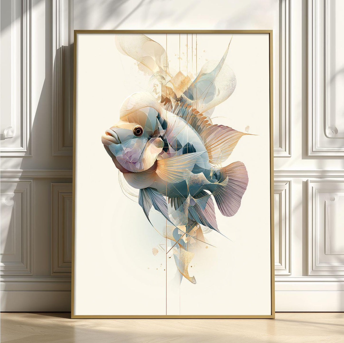 Terror Cichlid Print, Abstract Aquarium Fish Wall Art, Modern Tropical Poster