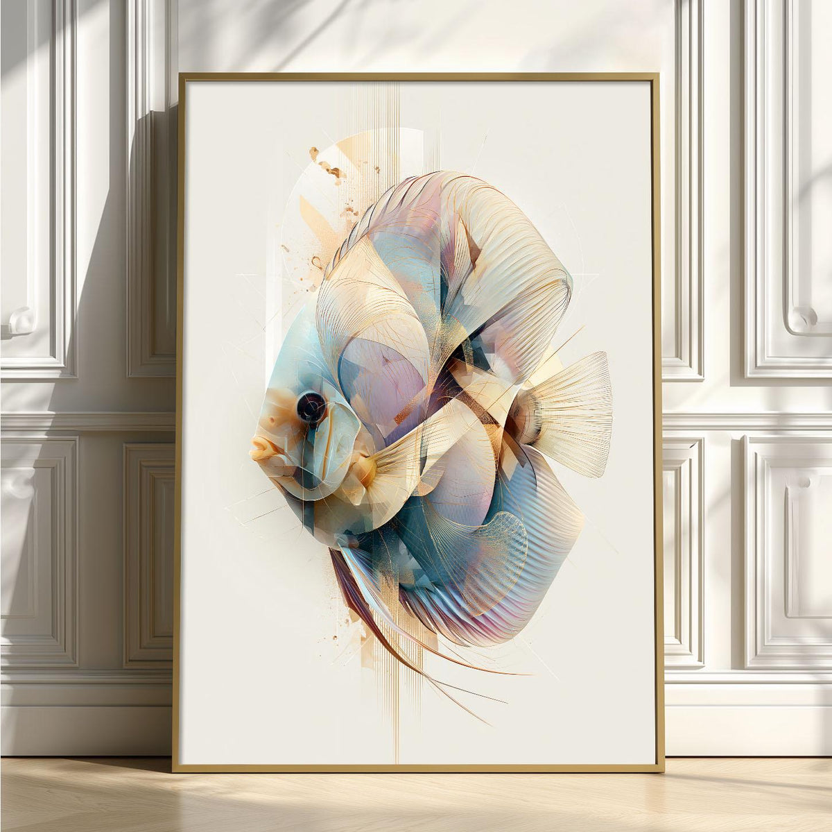 Discus Fish Wall Art, Abstract Aquarium Print, Modern Tropical Fish Poster