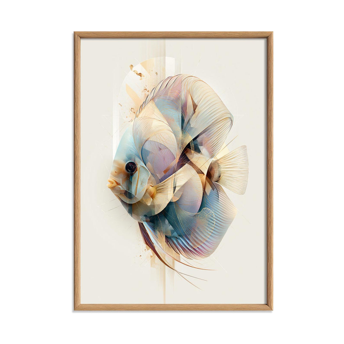 Discus Fish Wall Art, Abstract Aquarium Print, Modern Tropical Fish Poster