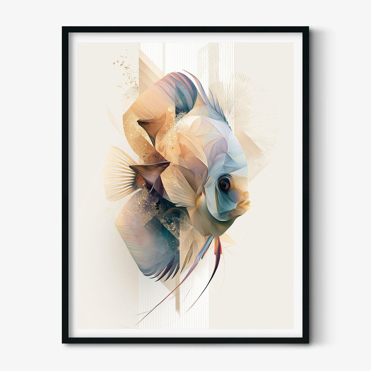 Discus Fish Print, Abstract Freshwater Wall Art, Modern Aquarium Poster