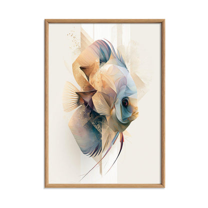 Discus Fish Print, Abstract Freshwater Wall Art, Modern Aquarium Poster