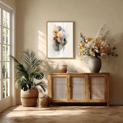 Discus Fish Print, Abstract Freshwater Wall Art, Modern Aquarium Poster
