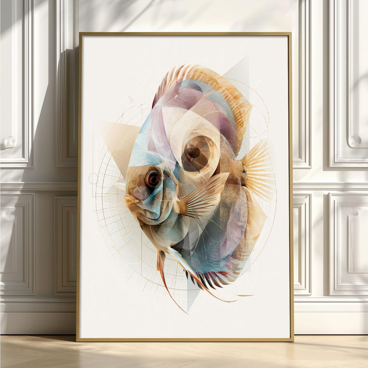 Discus Fish Wall Art, Abstract Aquarium Print, Modern Freshwater Fish Poster