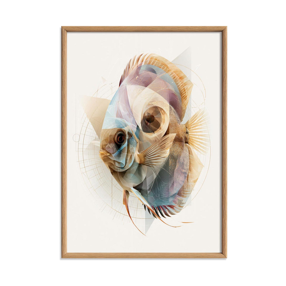 Discus Fish Wall Art, Abstract Aquarium Print, Modern Freshwater Fish Poster