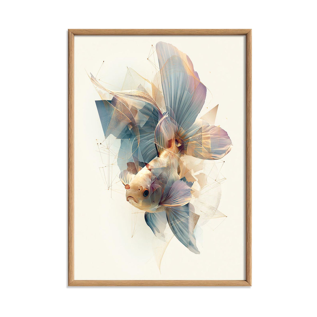 Goldfish Wall Art, Abstract Goldfish Print, Coastal Bathroom Poster, Modern Aquarium Fish Decor