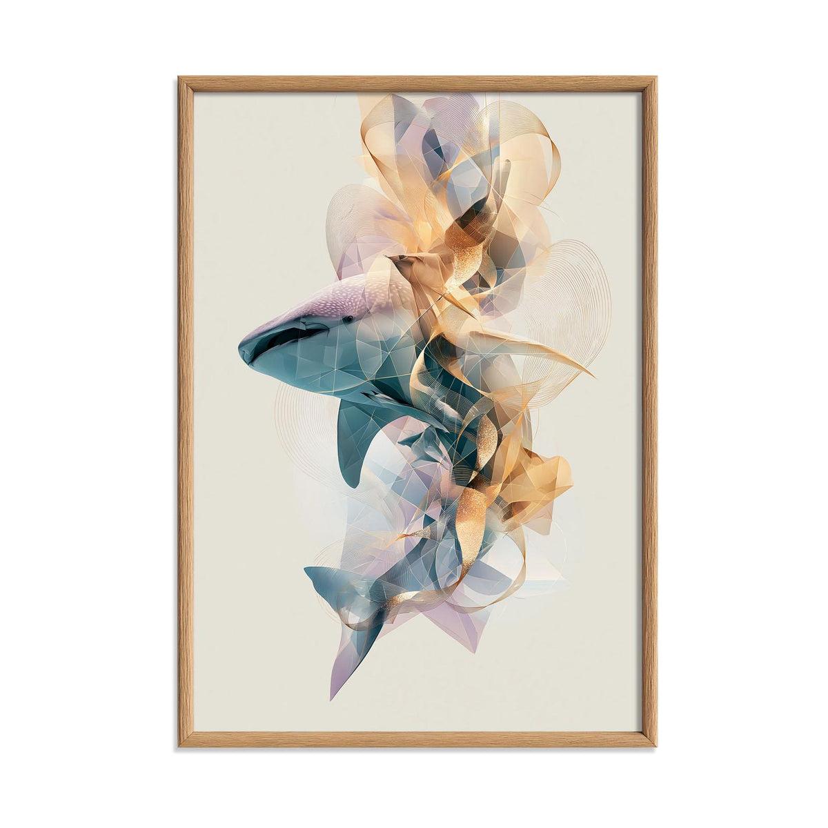 Whale Shark Wall Art, Abstract Whale Shark Print, Coastal Bathroom Poster, Modern Ocean Wildlife Decor