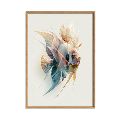 Blue Angelfish Wall Art, Abstract Angelfish Print, Coastal Fish Poster, Ocean Animal Decor, Modern Marine Life Wall Art