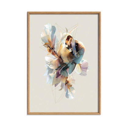 Clownfish Wall Art Print, Abstract Geometric Fish Poster, Coastal Bathroom Decor, Ocean Animal Art, Nautical Sea Life Print