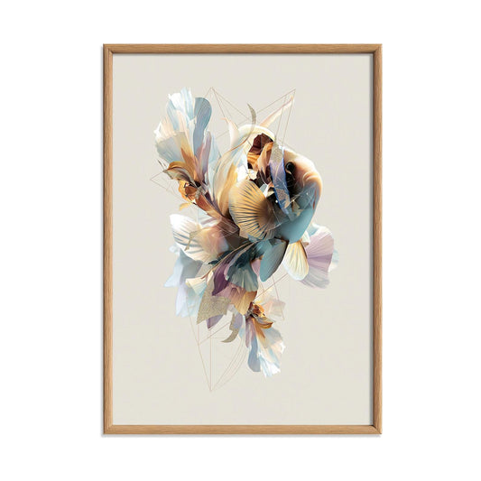 Clownfish Wall Art Print, Abstract Geometric Fish Poster, Coastal Bathroom Decor, Ocean Animal Art, Nautical Sea Life Print