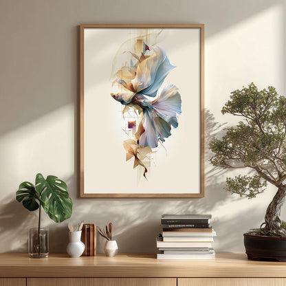 Guppy Wall Art Print, Abstract Geometric Guppy Poster, Tropical Fish Art, Aquarium Decor, Modern Fish Wall Decor