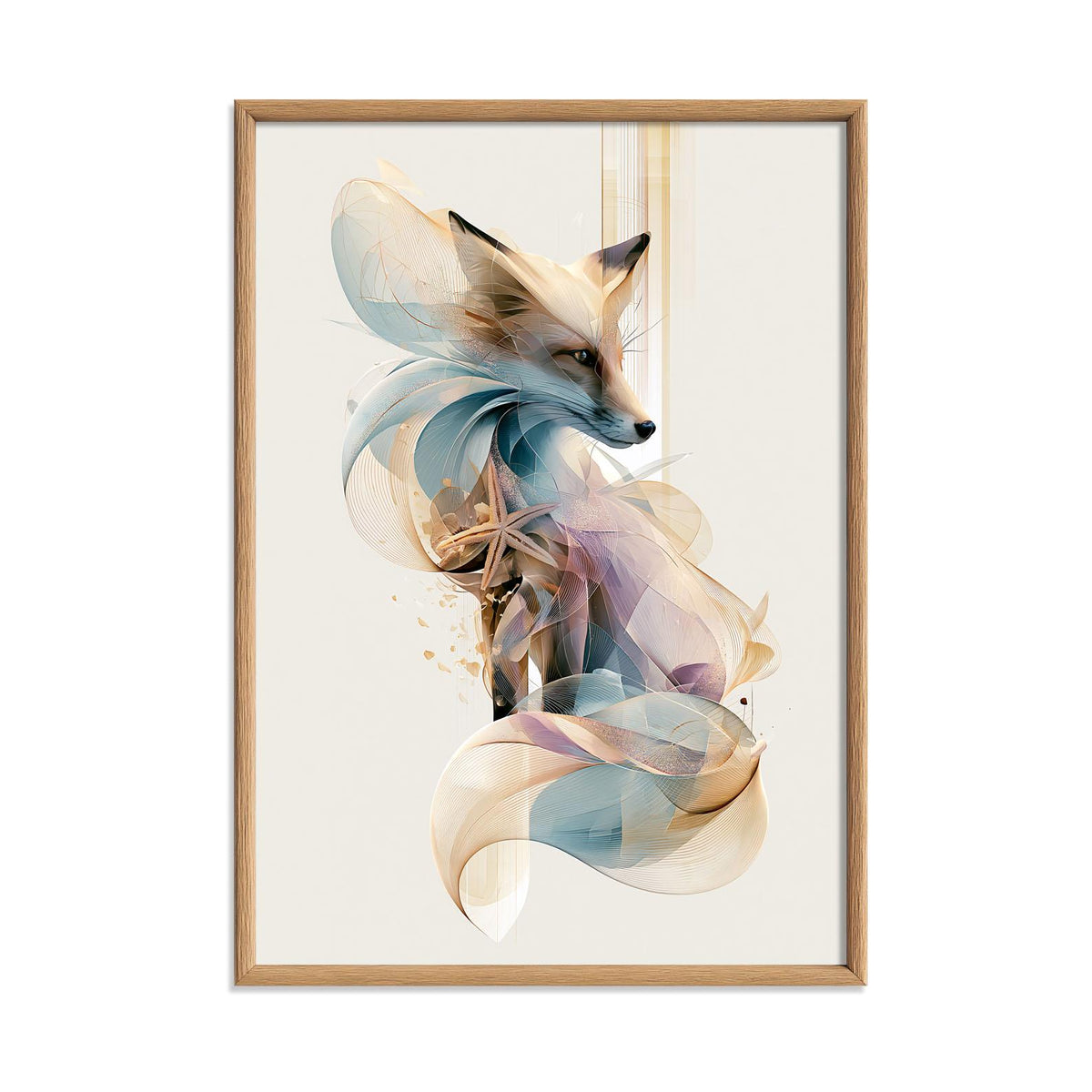 Fox Wall Art Print, Abstract Geometric Fox Poster, Woodland Animal Art, Forest Nursery Decor, Modern Nature Wall Decor