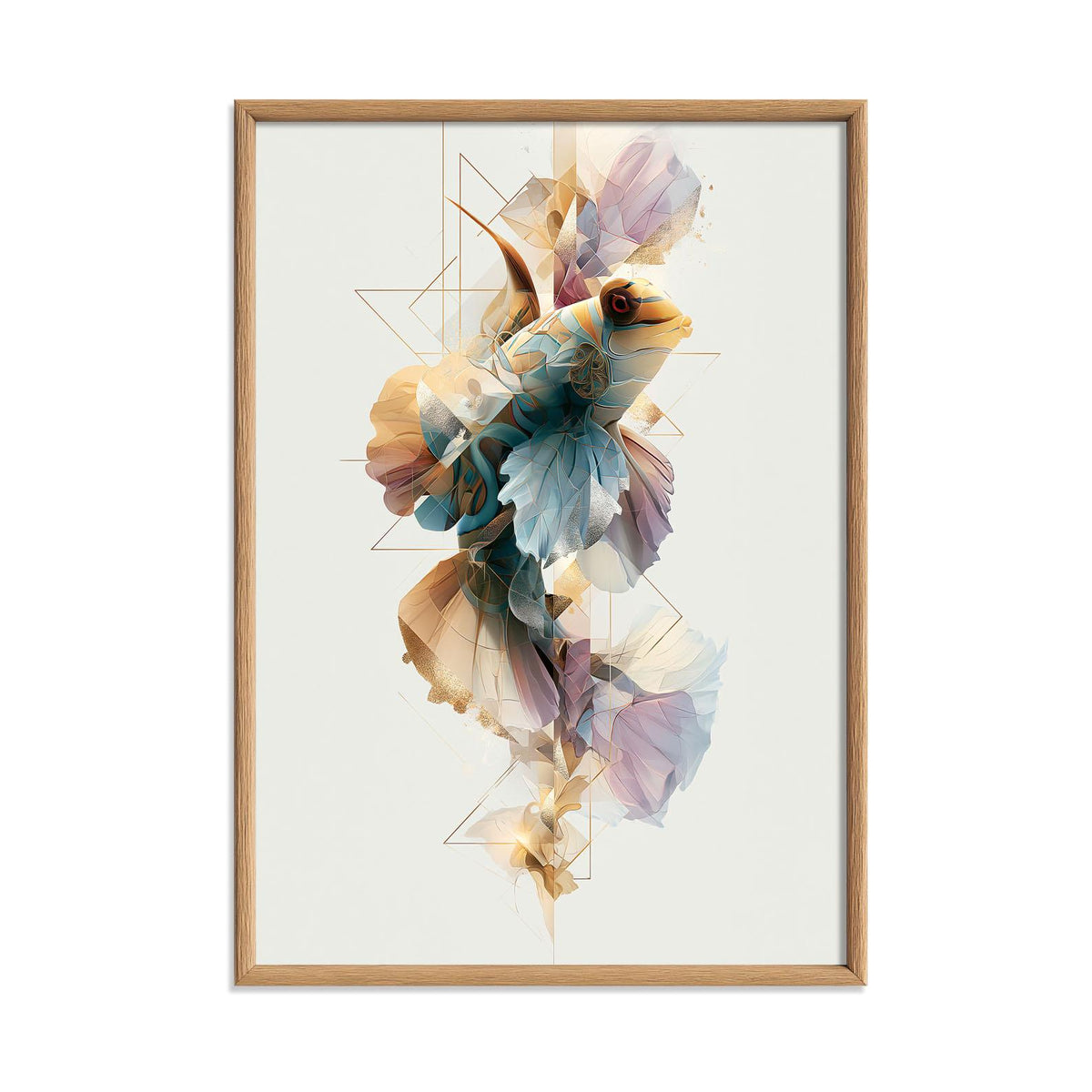Abstract Geometric Mandarinfish Print, Tropical Aquarium Wall Decor