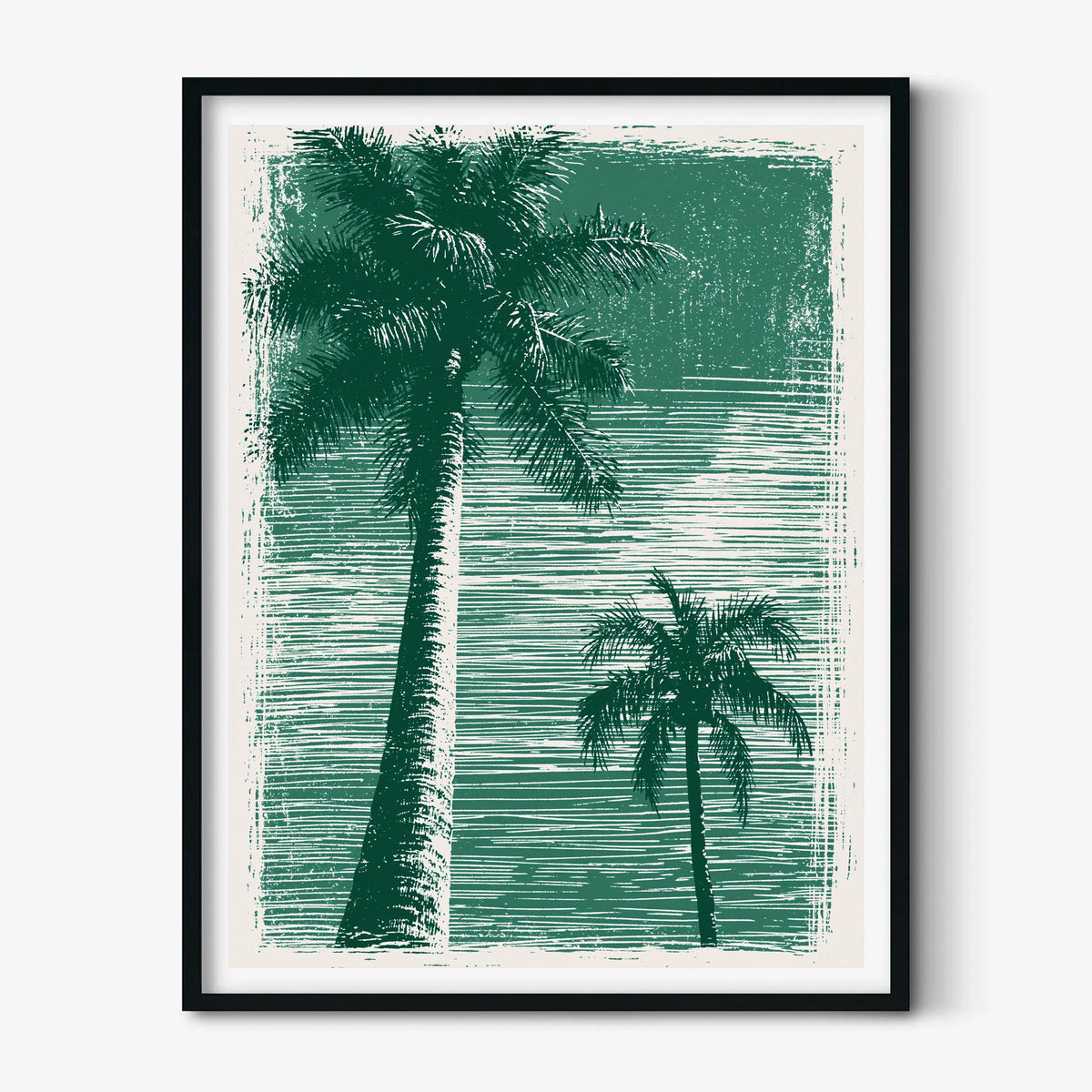Tropical Palm Tree Poster Print, Green Coastal Wall Art, Beach House Picture, Summer Travel Decor