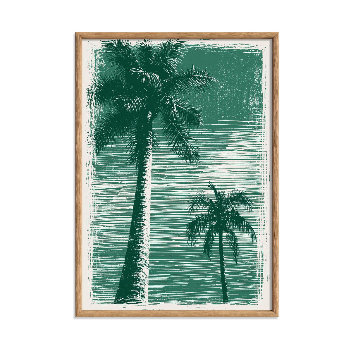 Tropical Palm Tree Poster Print, Green Coastal Wall Art, Beach House Picture, Summer Travel Decor