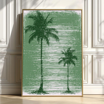 Green Palm Tree Wall Art, Tropical Poster Print, Beach House Picture, Coastal Summer Wall Decor