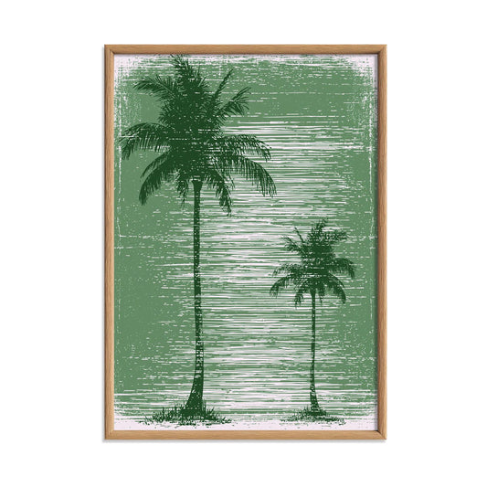 Green Palm Tree Wall Art, Tropical Poster Print, Beach House Picture, Coastal Summer Wall Decor