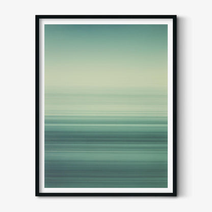 Abstract Sea Horizon Print, Teal Ocean Wall Art, Coastal Bedroom Decor