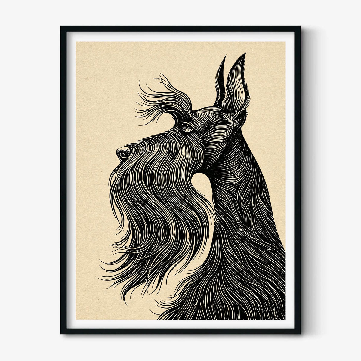 Scottie Dog Art Print – Scottish Terrier Line Drawing, Black Dog Wall Decor