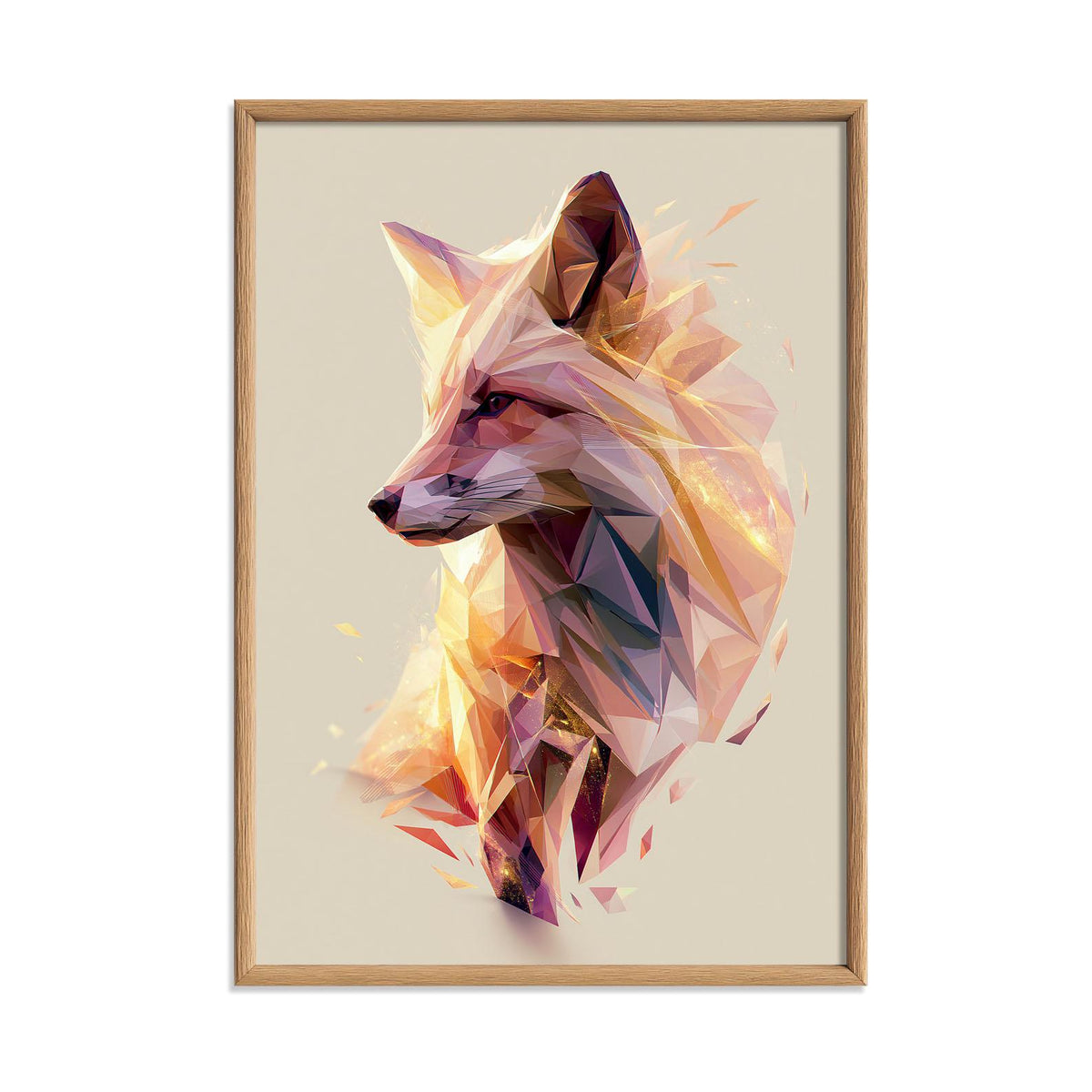 Geometric Fox Wall Art, Low Poly Fox Poster Print, Modern Woodland Animal Picture, Nursery Bedroom Decor