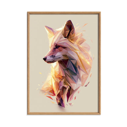 Geometric Fox Wall Art, Low Poly Fox Poster Print, Modern Woodland Animal Picture, Nursery Bedroom Decor