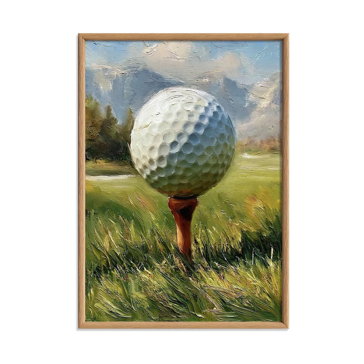 Golf Ball Wall Art, Golf Course Poster Print, Sports Painting Picture, Golfer Gift, Man Cave Office Decor