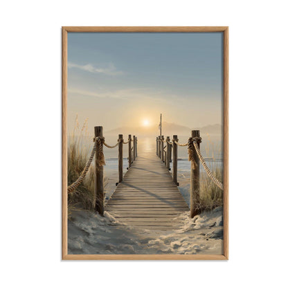 Sunset Pier Poster | Coastal Wall Art Print