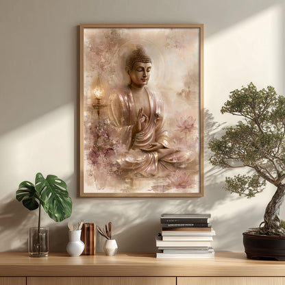 Buddha Poster, Japandi Zen Wall Art for Bedroom, Living Room or Meditation Room