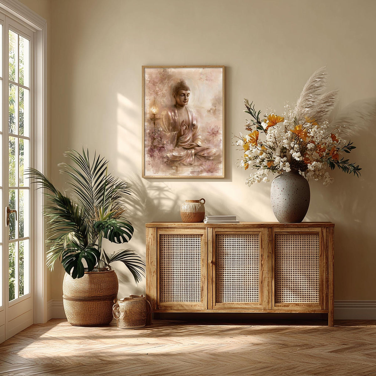 Buddha Poster, Japandi Zen Wall Art for Bedroom, Living Room or Meditation Room
