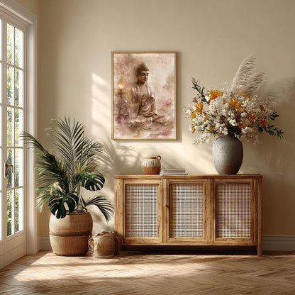 Buddha Poster, Japandi Zen Wall Art for Bedroom, Living Room or Meditation Room
