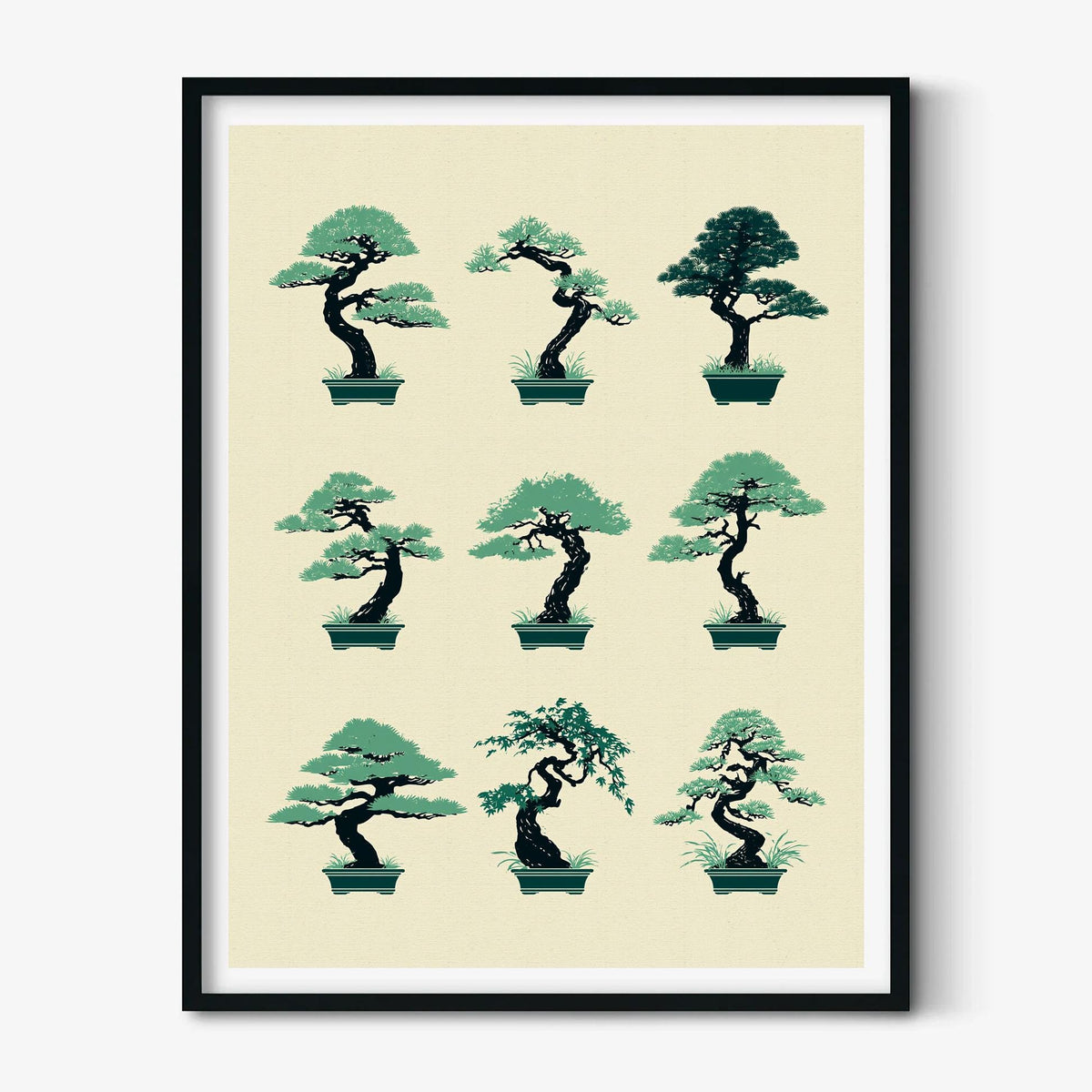 Bonsai Tree Print, Minimal Japanese Wall Art Poster, Zen Botanical Decor