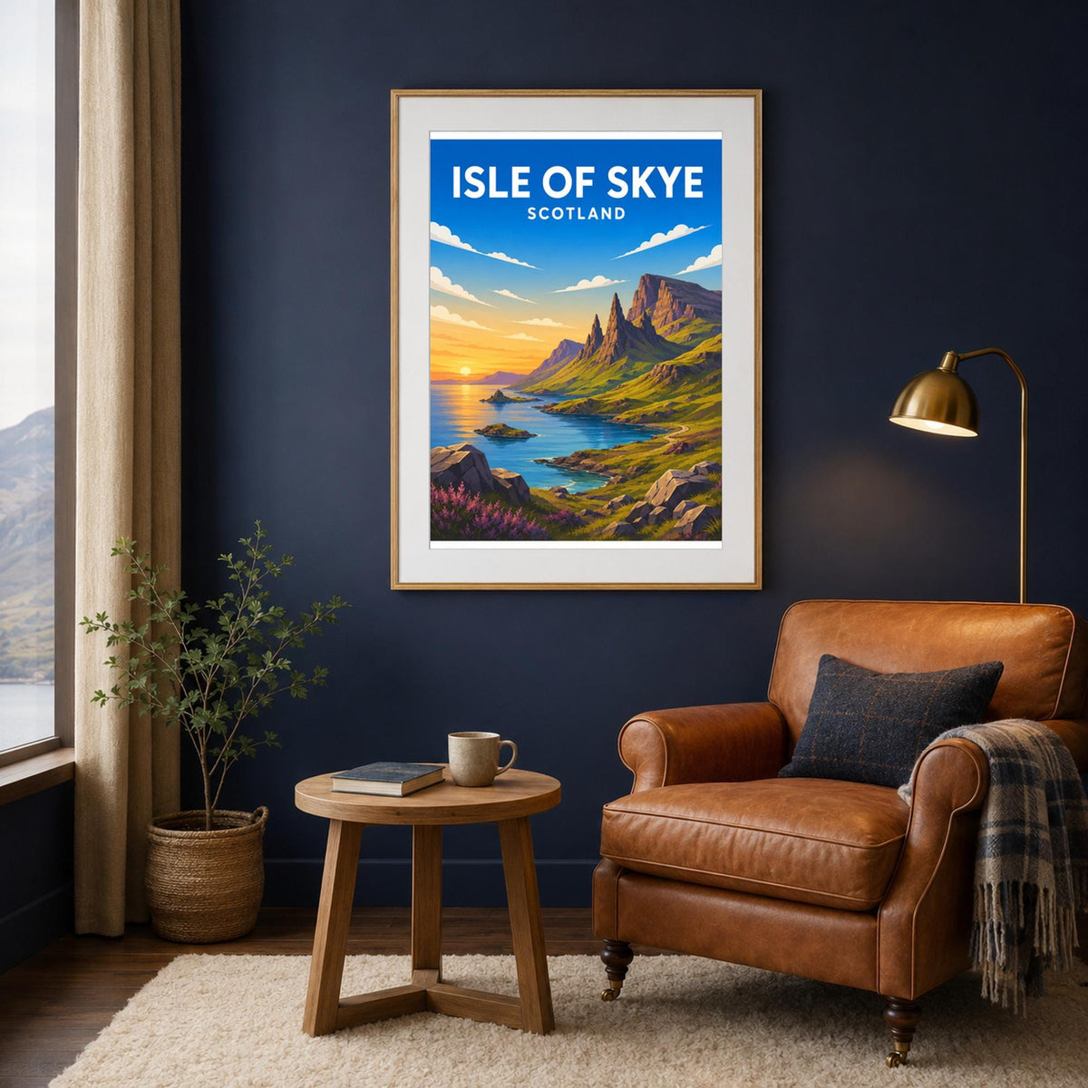 Isle of Skye Print, Scotland Travel Poster, Scottish Highlands Landscape Wall Art