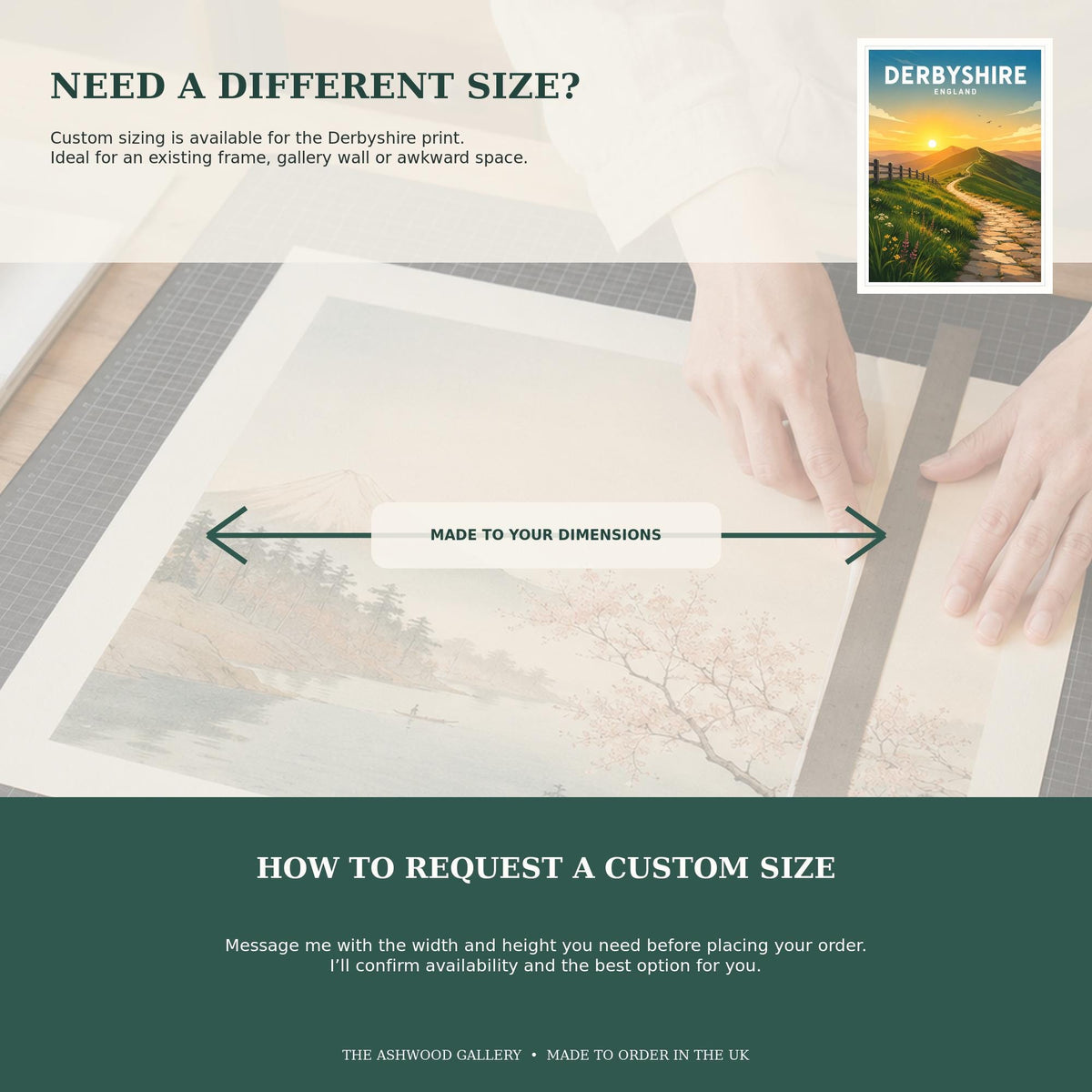 Derbyshire Travel Poster, Peak District Print, English National Park Wall Art