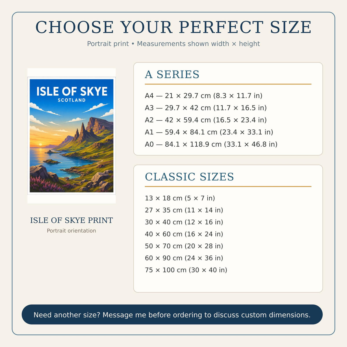 Isle of Skye Print, Scotland Travel Poster, Scottish Highlands Landscape Wall Art