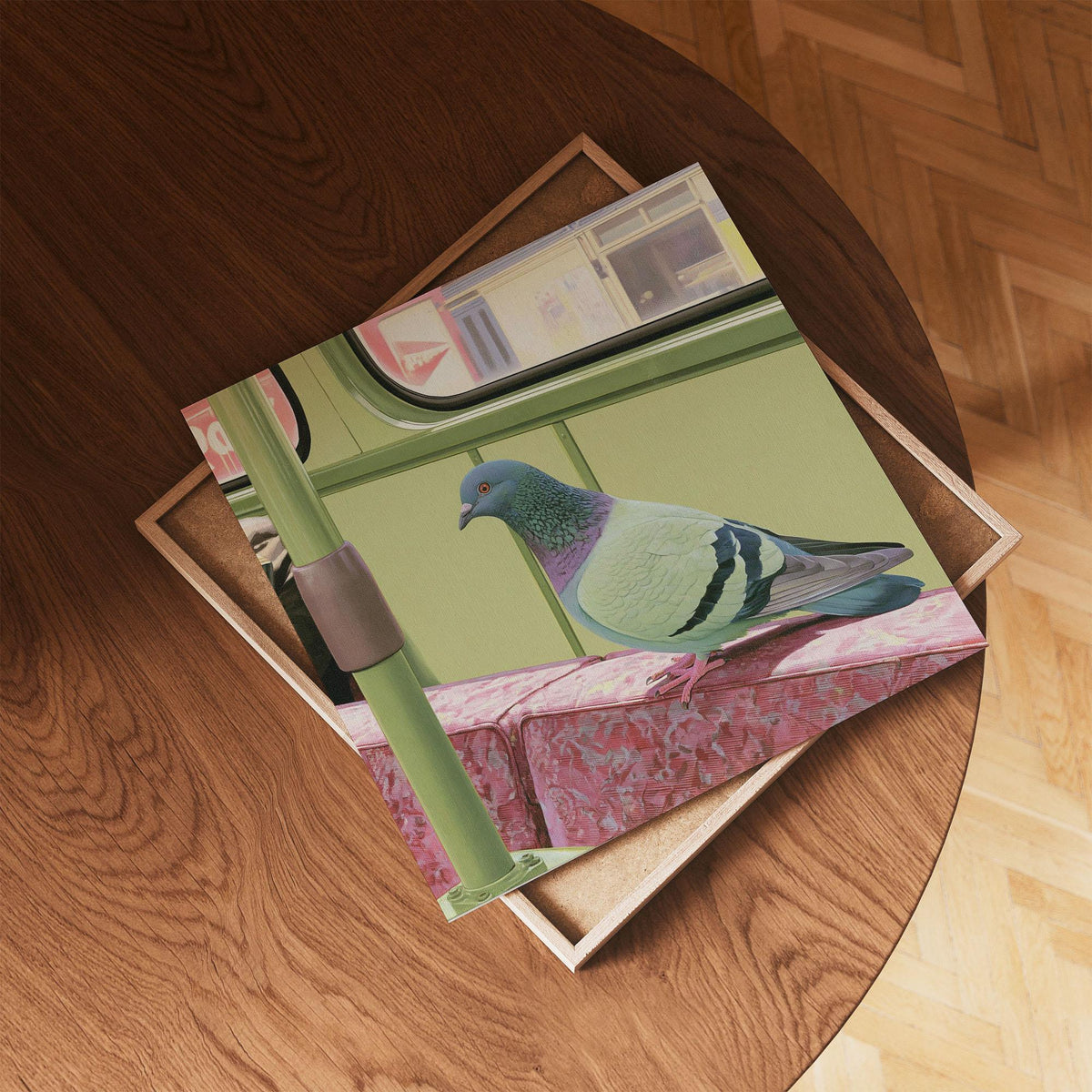 Commuter Pigeon Art Print, Funny Bird Wall Art, Quirky Retro Transport Poster