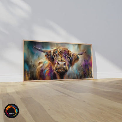 Highland Cow Art Print: Colorful Scottish Farmhouse Decor
