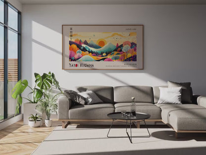 Japanese Panoramic Print – Abstract Wall Art – Japanese Sunset Landscape