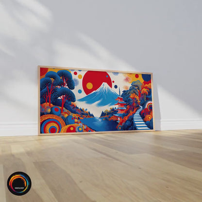 Japanese Mount Fuji Panoramic Print – Abstract Wall Art – Japanese Landscape