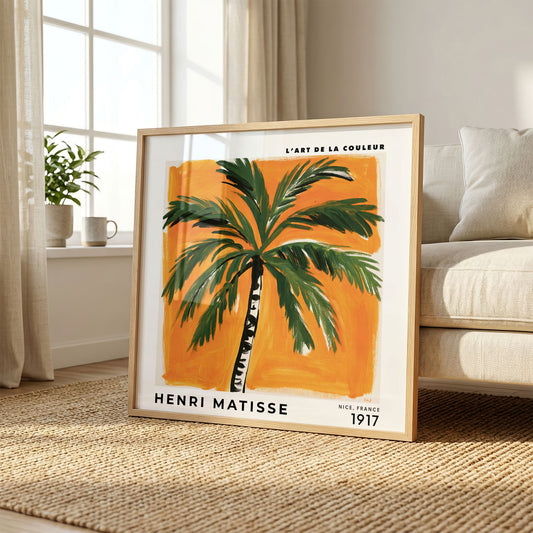 Henri Matisse Inspired Orange Palm Print | Tropical Wall Art