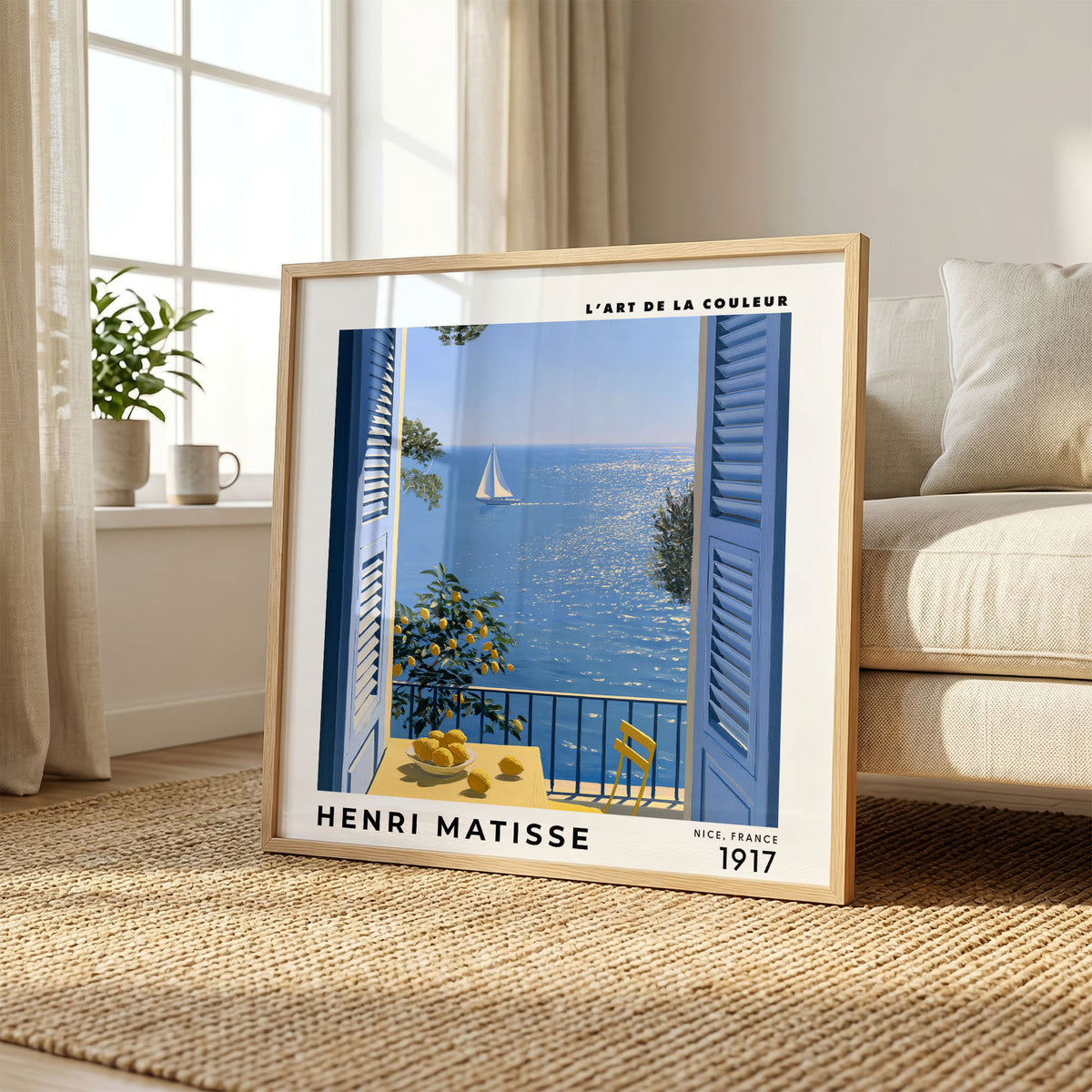 Henri Matisse Inspired Riviera Window Print | Coastal Wall Art