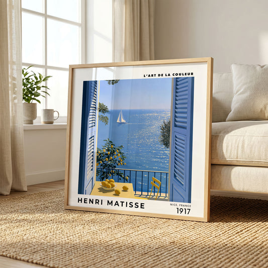 Henri Matisse Inspired Riviera Window Print | Coastal Wall Art