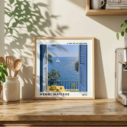 Henri Matisse Inspired Riviera Window Print | Coastal Wall Art