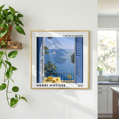 Henri Matisse Inspired Riviera Window Print | Coastal Wall Art