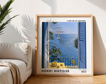 Henri Matisse Inspired Riviera Window Print | Coastal Wall Art