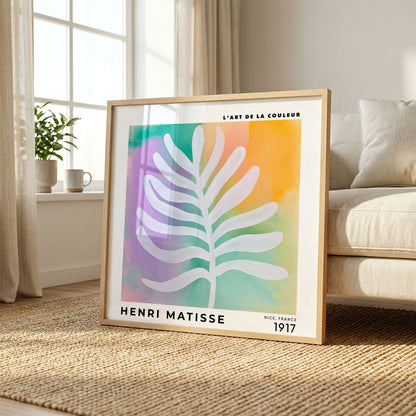 Henri Matisse Inspired Pastel Leaf Print | Colourful Wall Art