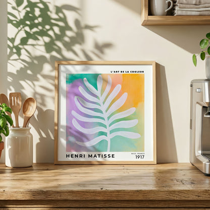Henri Matisse Inspired Pastel Leaf Print | Colourful Wall Art