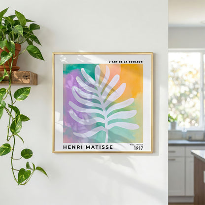 Henri Matisse Inspired Pastel Leaf Print | Colourful Wall Art