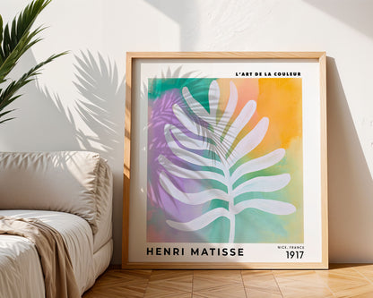 Henri Matisse Inspired Pastel Leaf Print | Colourful Wall Art