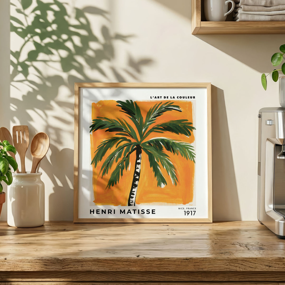 Henri Matisse Inspired Orange Palm Print | Tropical Wall Art